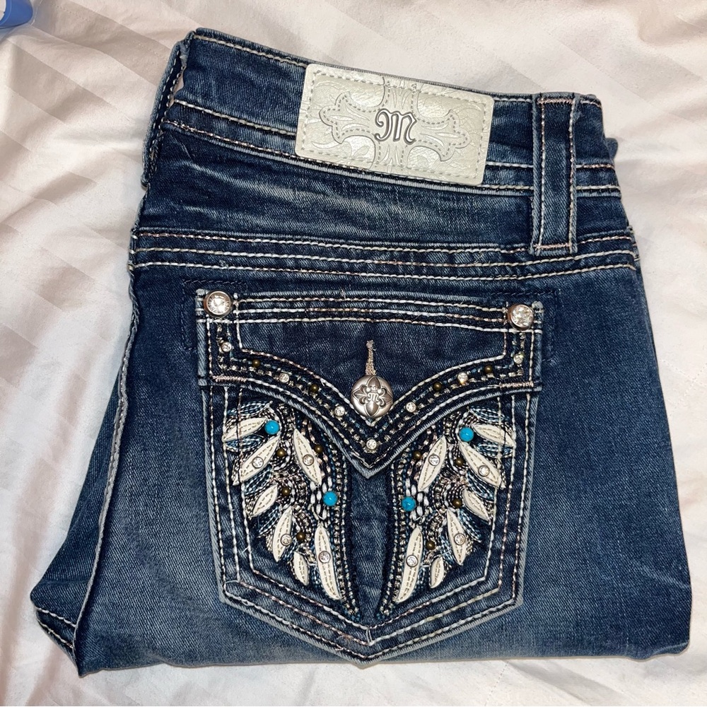 Miss Me Hailey Skinny Angel Wing Back Pockets Jeans